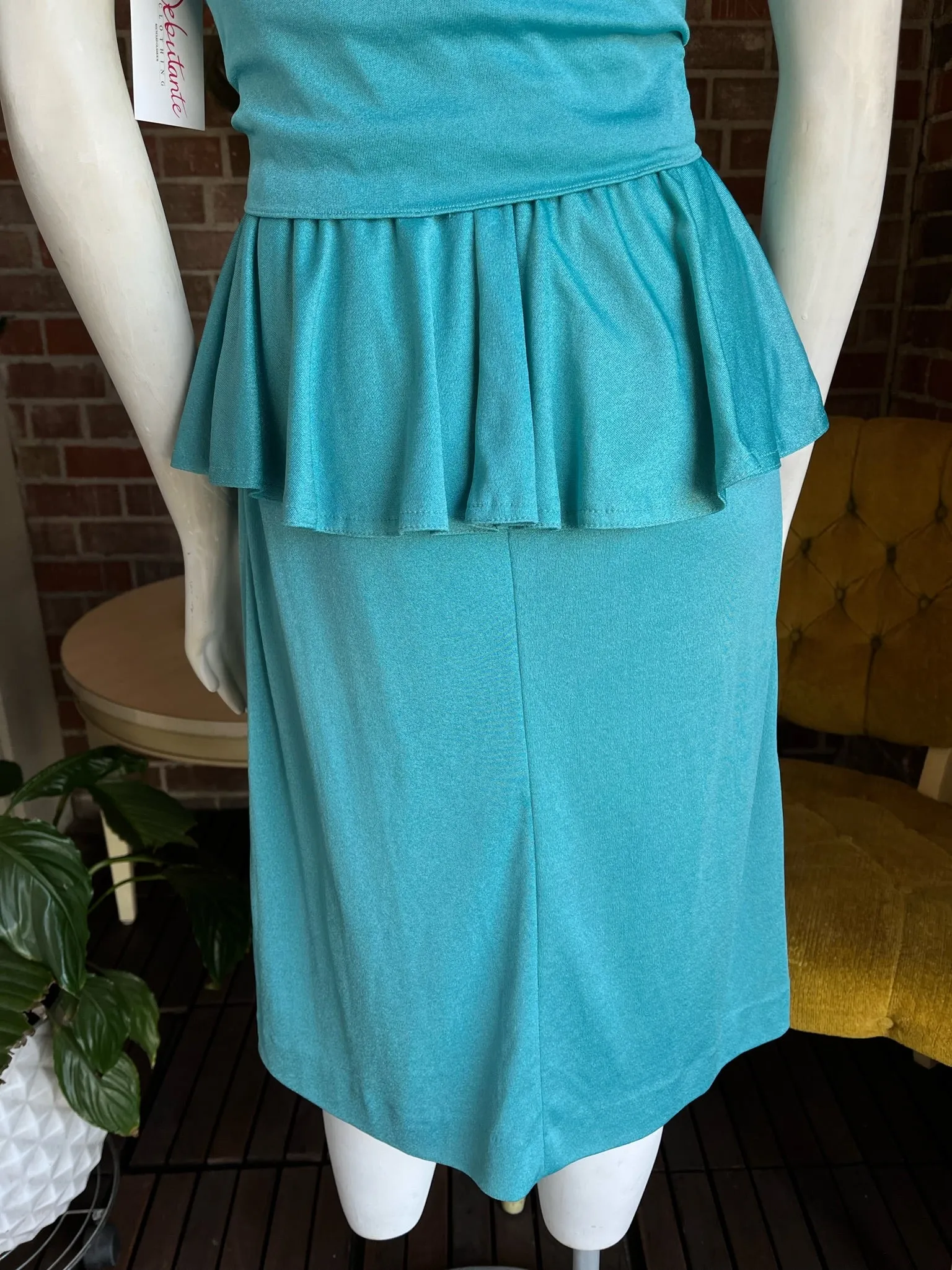 1970s Seafoam Jersey Dress