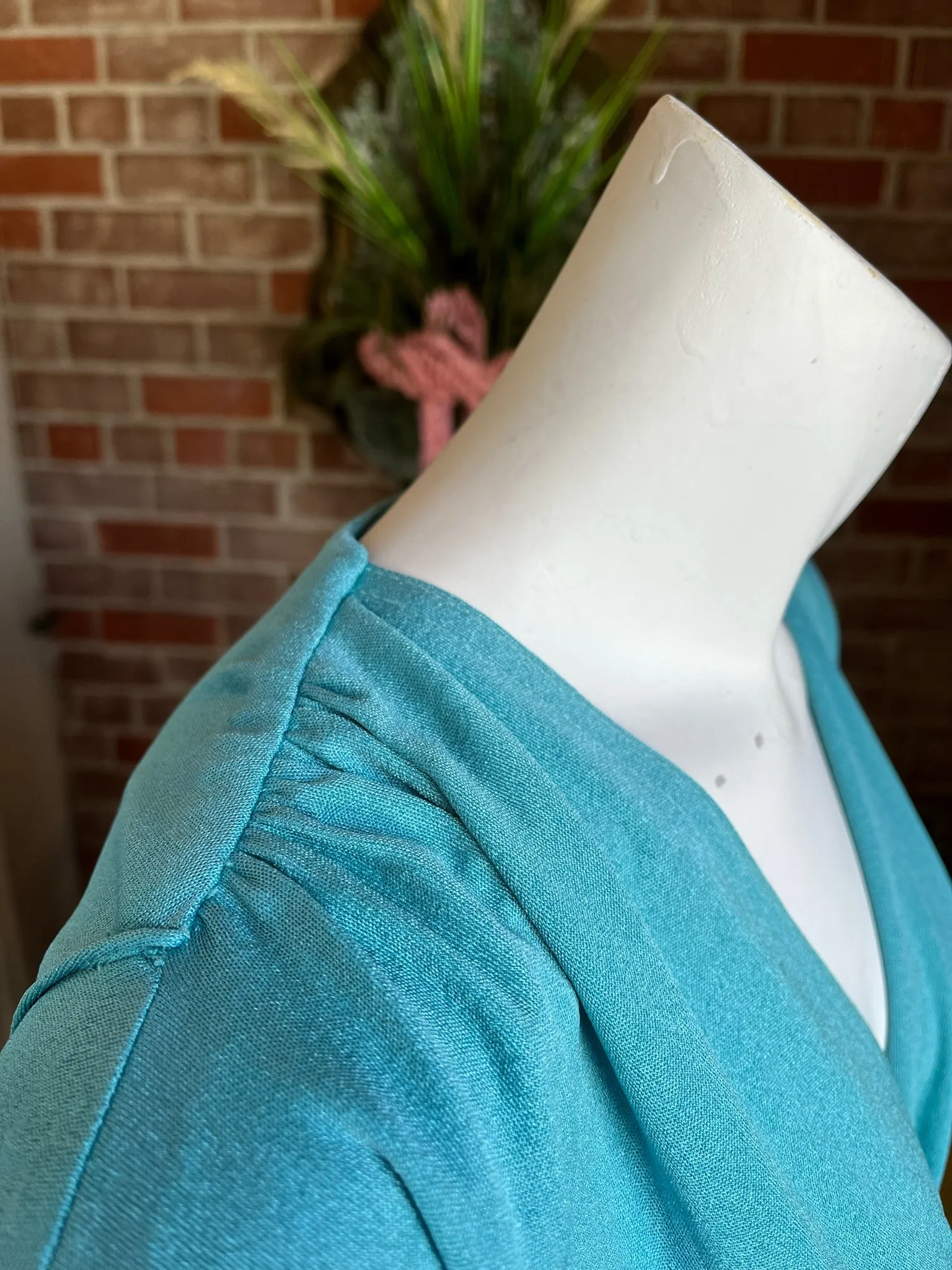 1970s Seafoam Jersey Dress