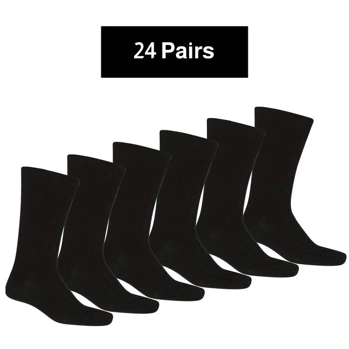 24 Pairs Black Dress Socks