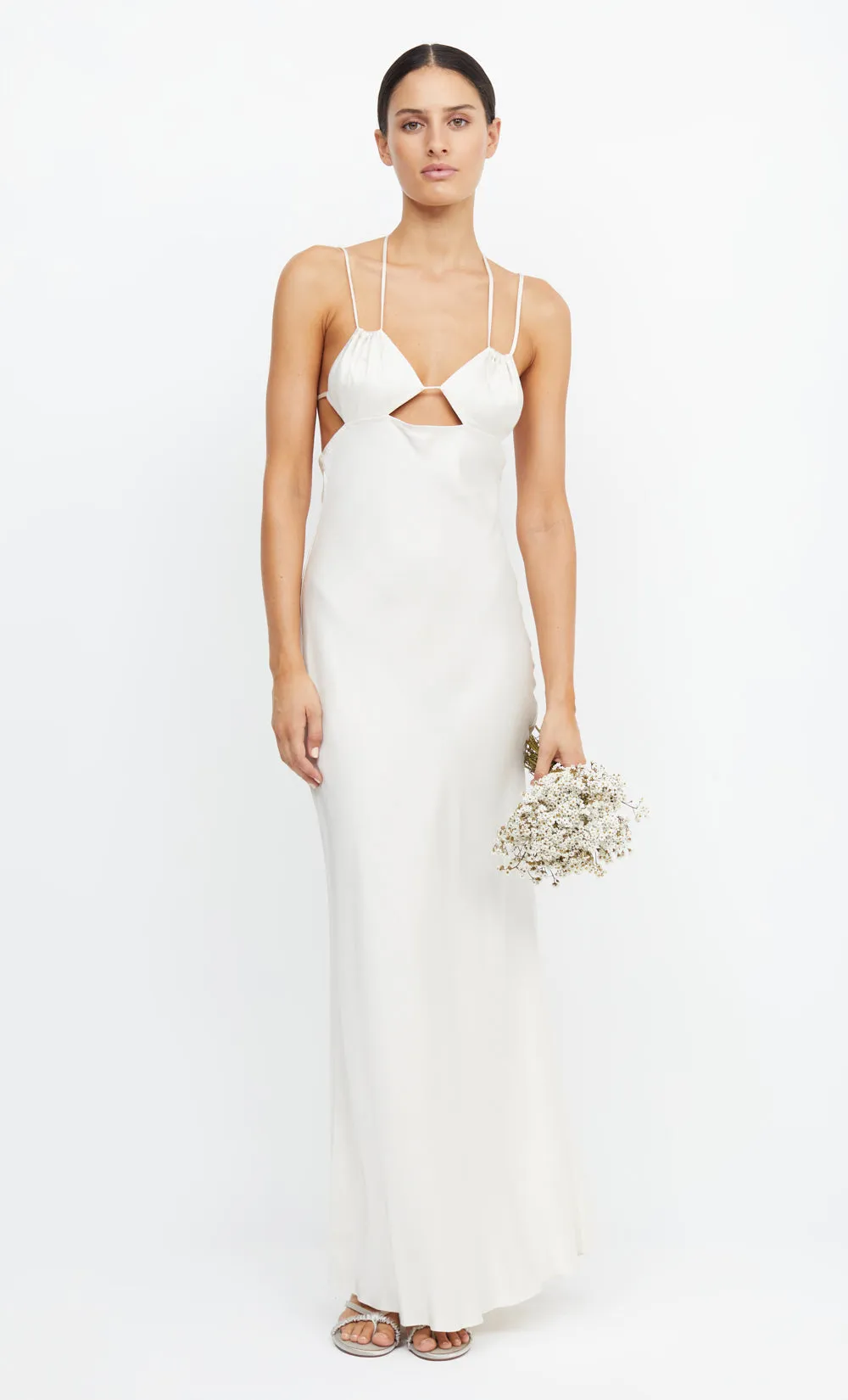 ADORE TIE MAXI DRESS - CREAM
