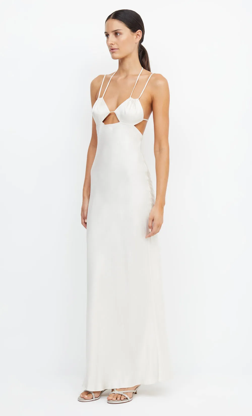 ADORE TIE MAXI DRESS - CREAM