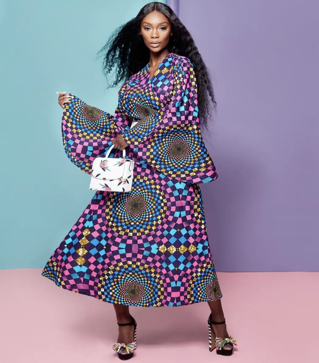 African Print Wrap Dress