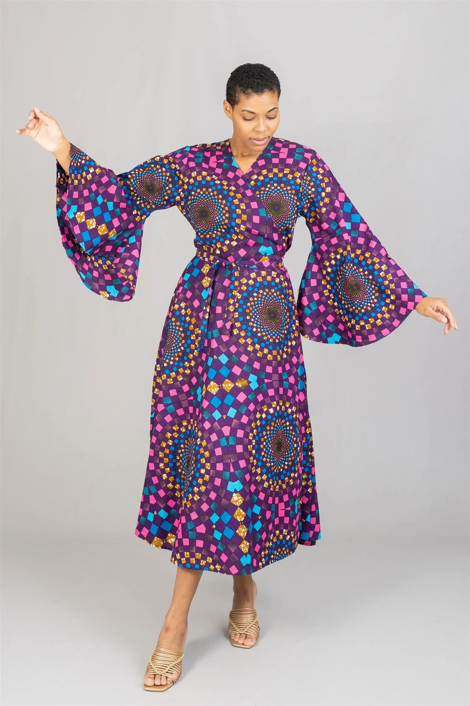 African Print Wrap Dress