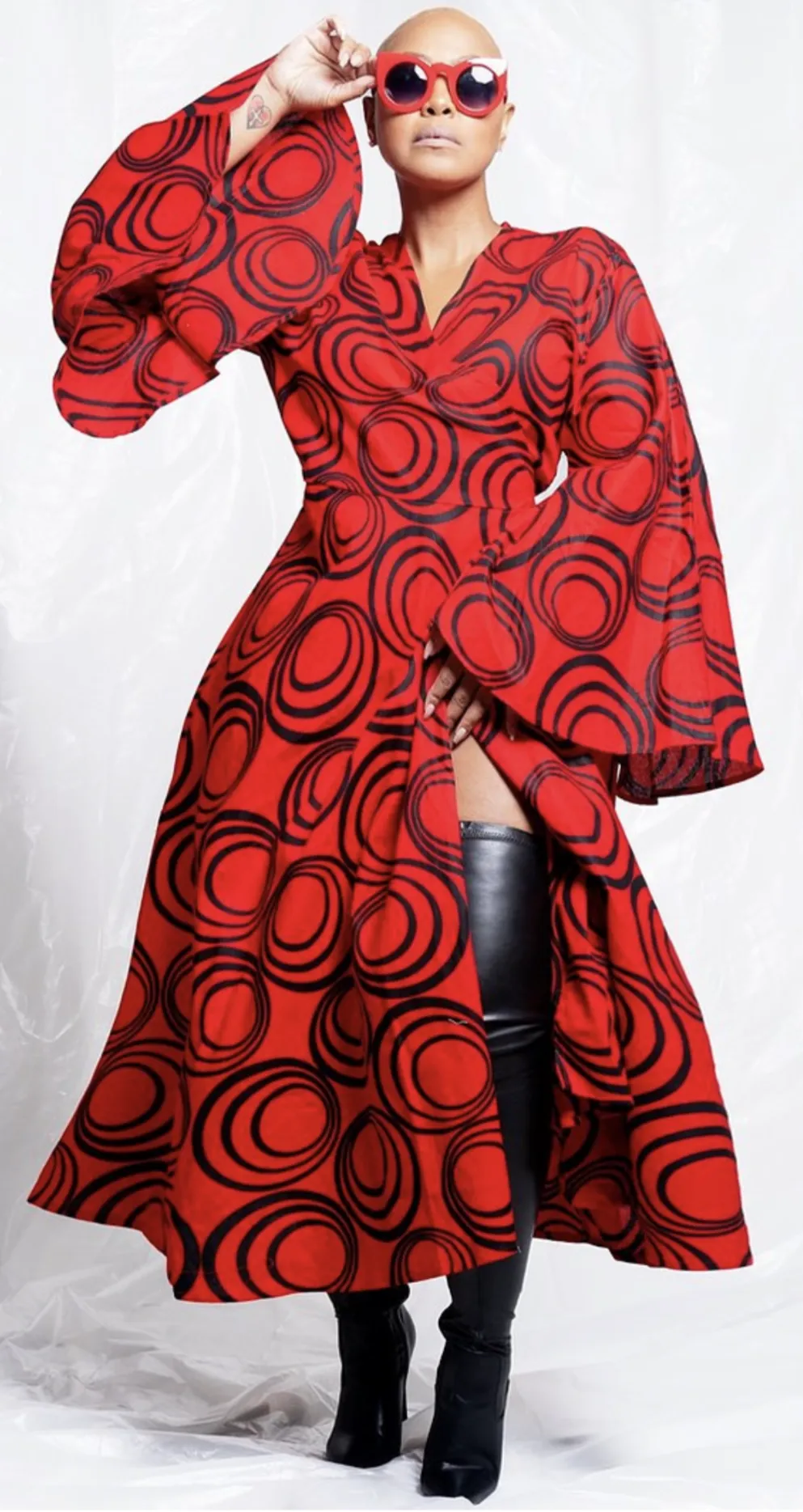 African Print Wrap Dress
