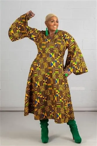 African Print Wrap Dress