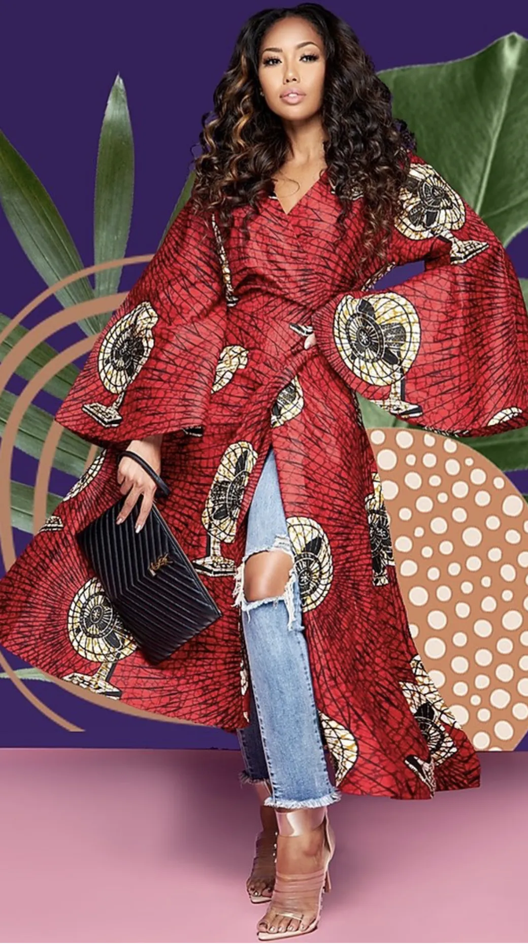 African Print Wrap Dress