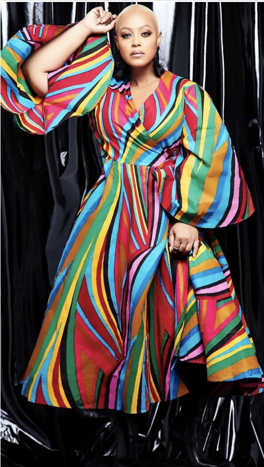 African Print Wrap Dress
