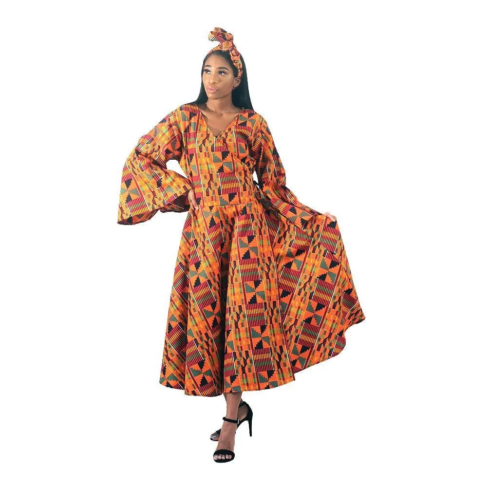 African Print Wrap Dress
