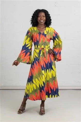 African Print Wrap Dress