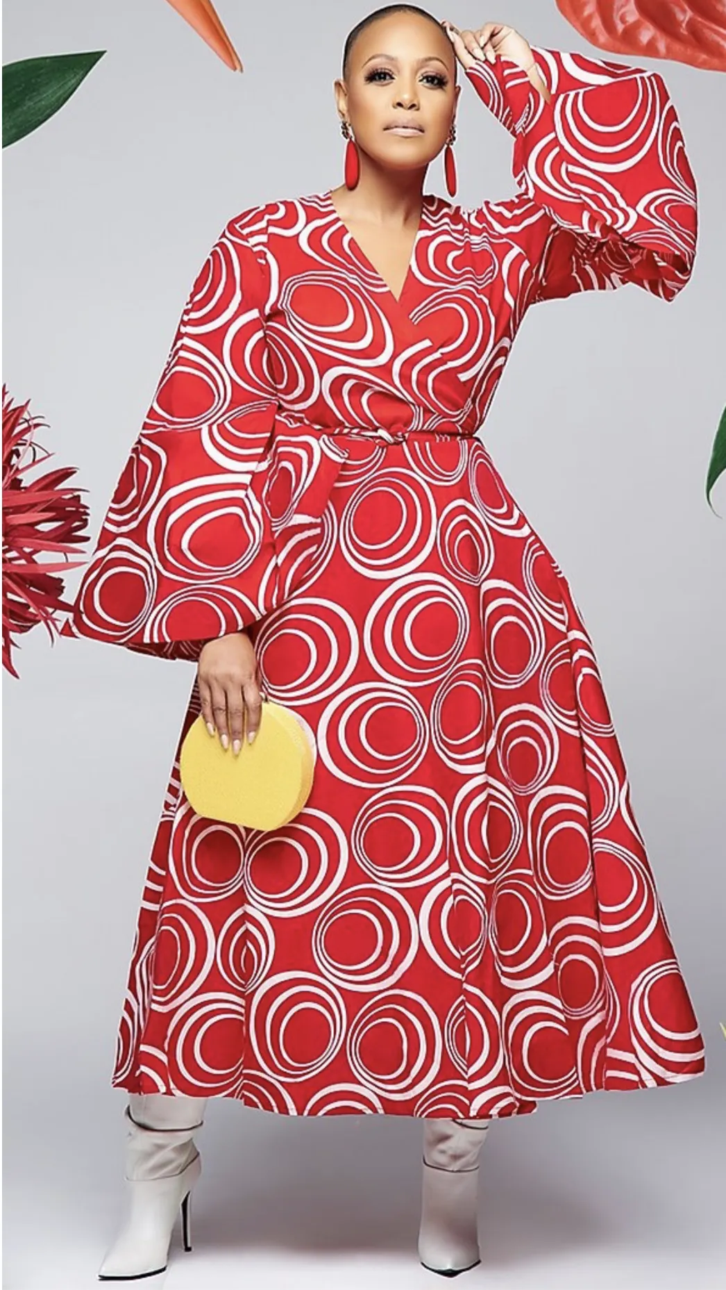 African Print Wrap Dress