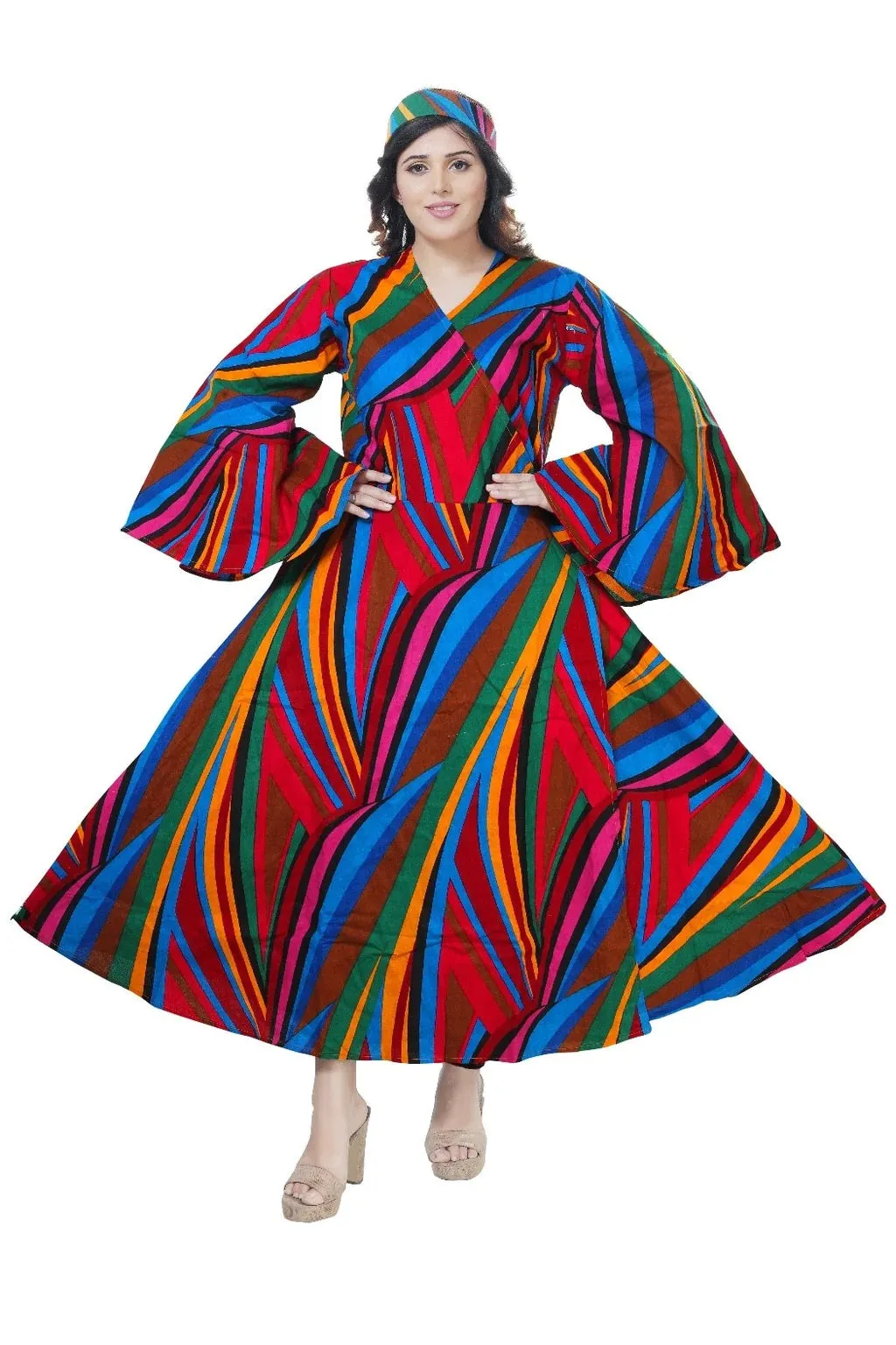 African Print Wrap Dress