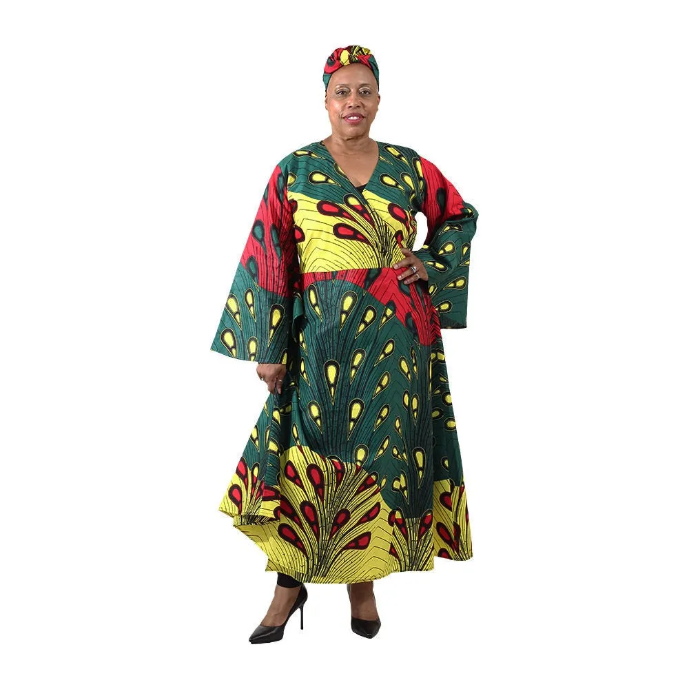 African Print Wrap Dress