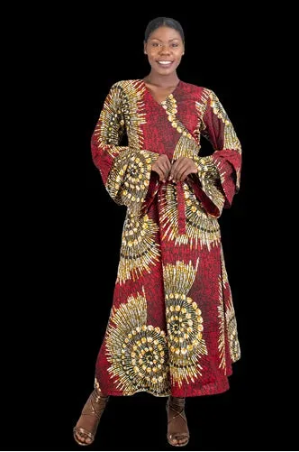 African Print Wrap Dress