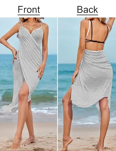 AI'MAGE Womens Butterfly Swimsuit Cover Up Spaghetti Strap Sarong Long Kimono Beach Coverups Bathing Suit Wrap Skirt Beach Dress