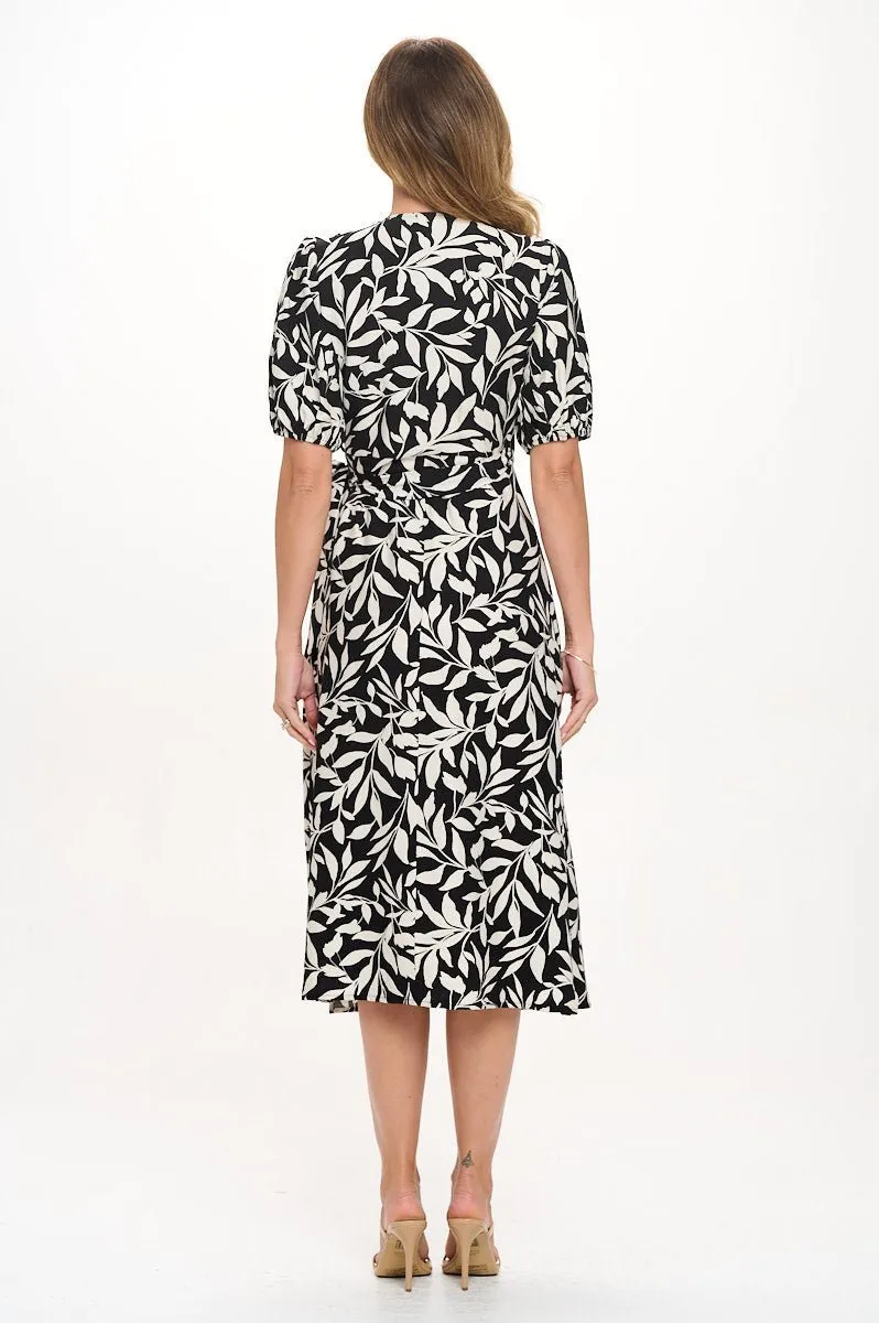 Alexandria Full-Wrap A-Line Midi Dress