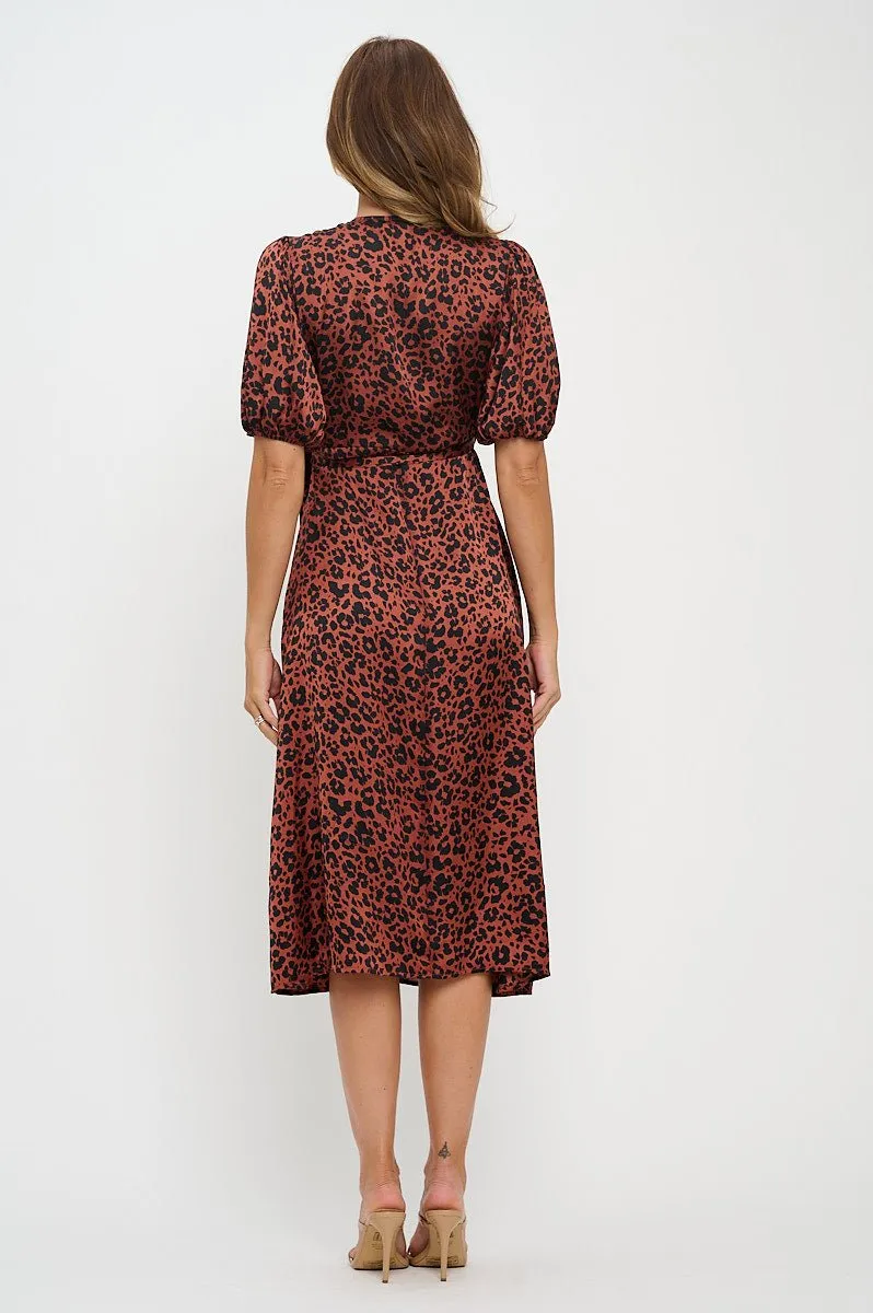 Alexandria Full-Wrap A-Line Midi Dress
