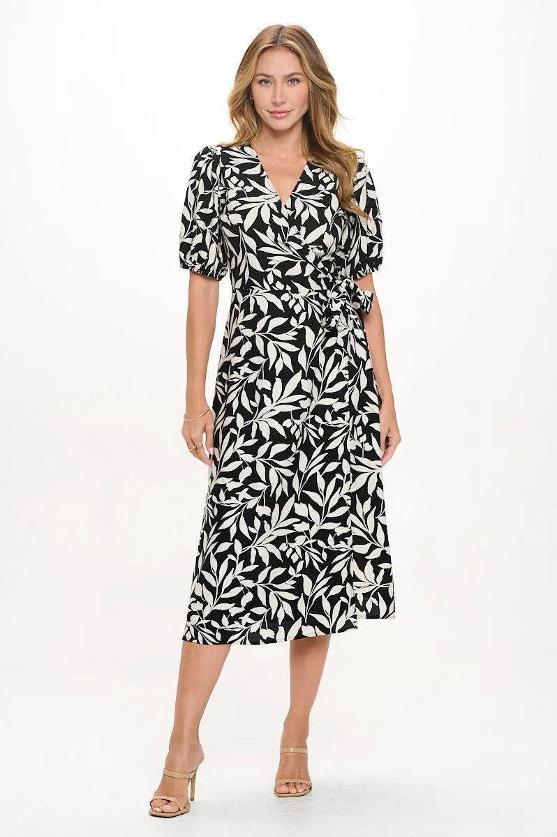 Alexandria Full-Wrap A-Line Midi Dress