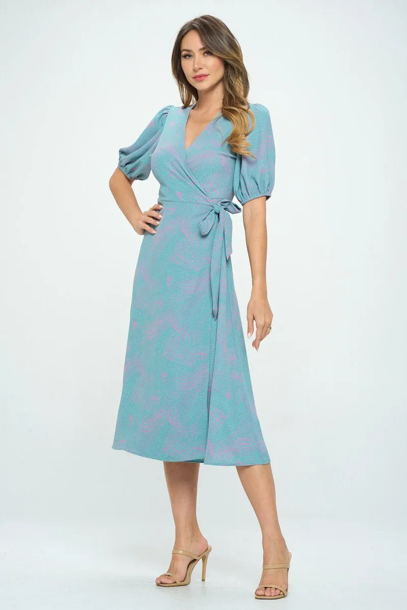 Alexandria Full-Wrap A-Line Midi Dress