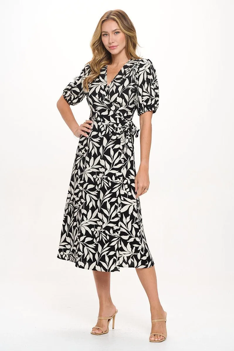Alexandria Full-Wrap A-Line Midi Dress
