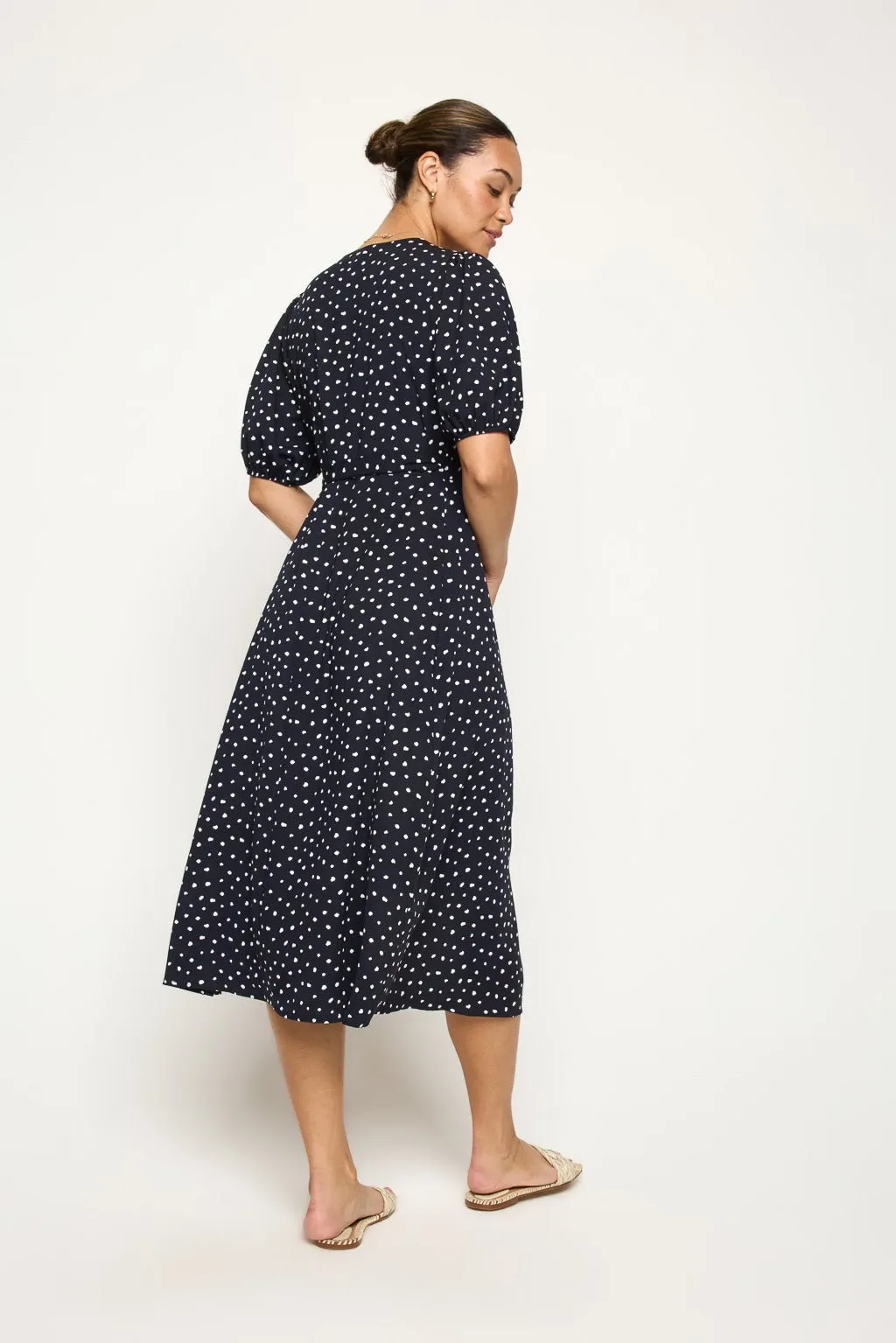 Alexandria Full-Wrap A-Line Midi Dress