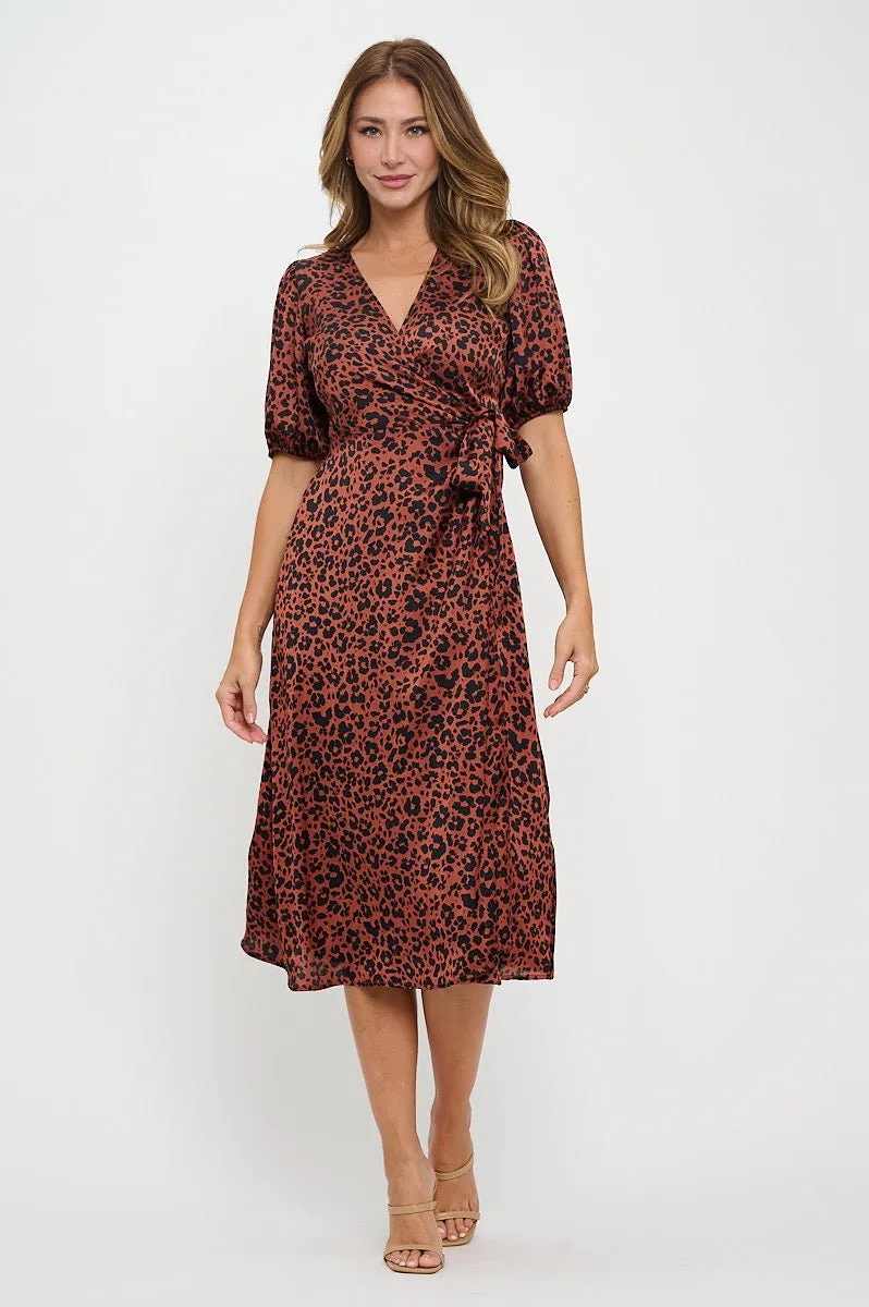 Alexandria Full-Wrap A-Line Midi Dress