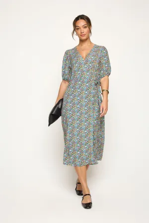Alexandria Full-Wrap A-Line Midi Dress