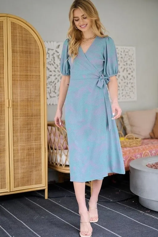 Alexandria Full-Wrap A-Line Midi Dress