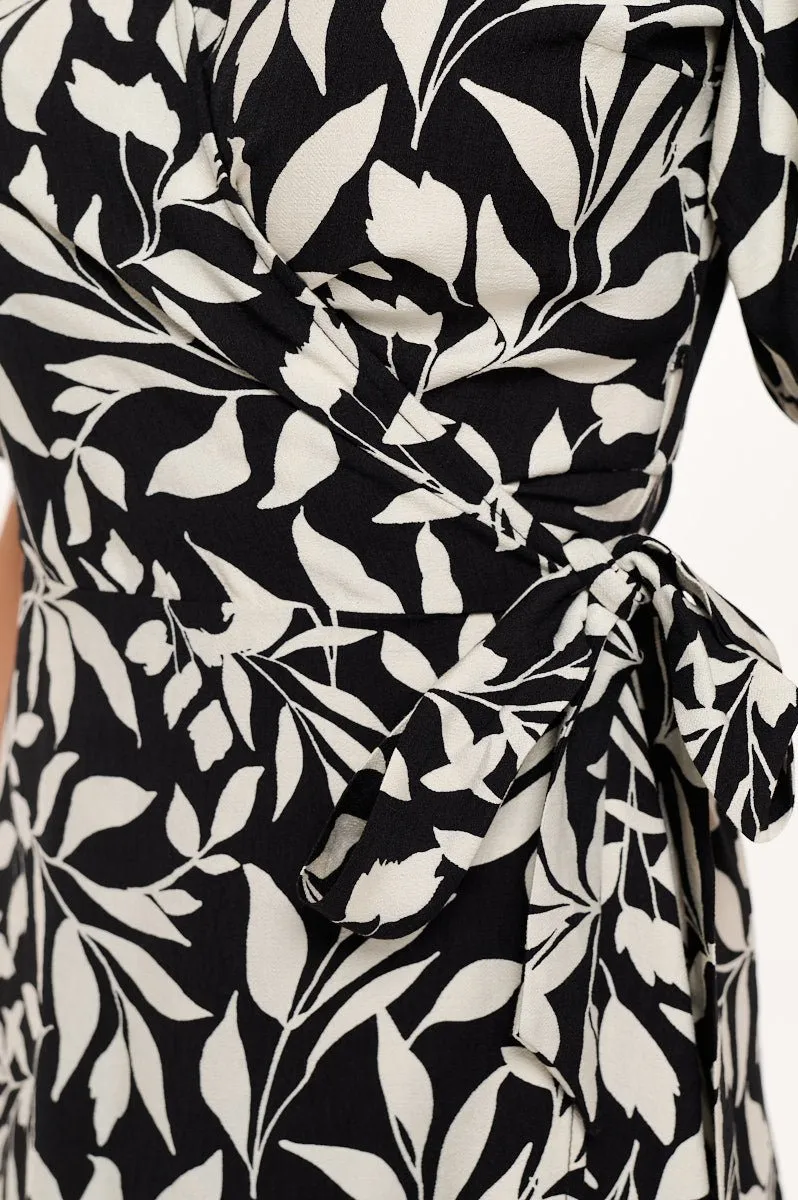 Alexandria Full-Wrap A-Line Midi Dress
