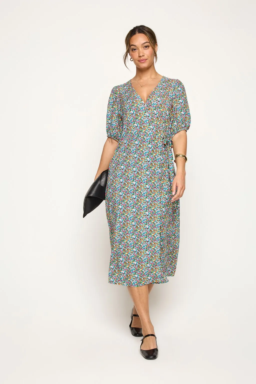 Alexandria Full-Wrap A-Line Midi Dress