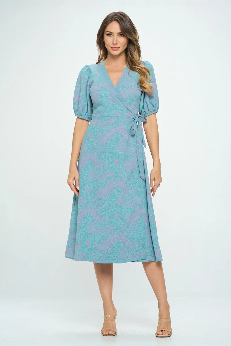 Alexandria Full-Wrap A-Line Midi Dress