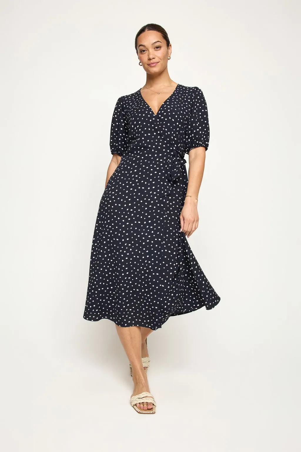 Alexandria Full-Wrap A-Line Midi Dress