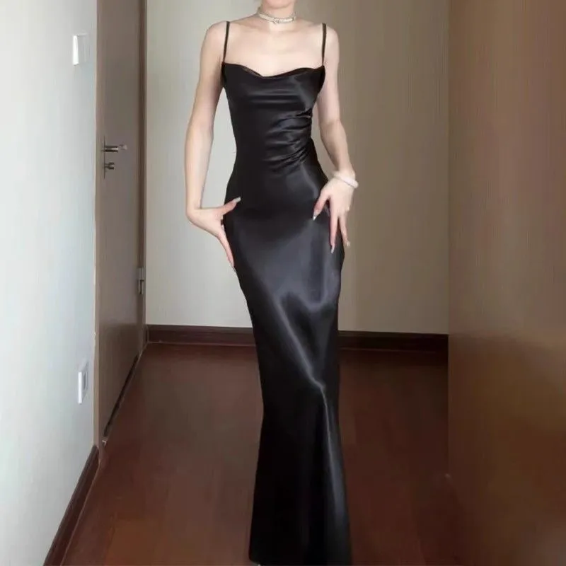 Alina - Graceful Satin Waist Wrap Dress for Women