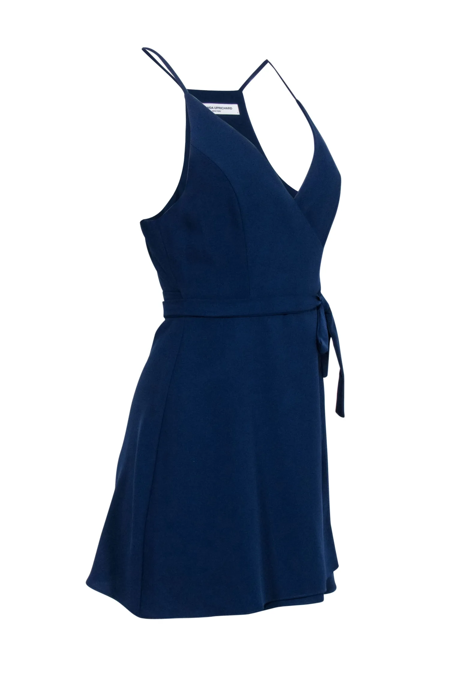 Amanda Uprichard - Navy Sleeveless Wrap Mini Dress Sz S
