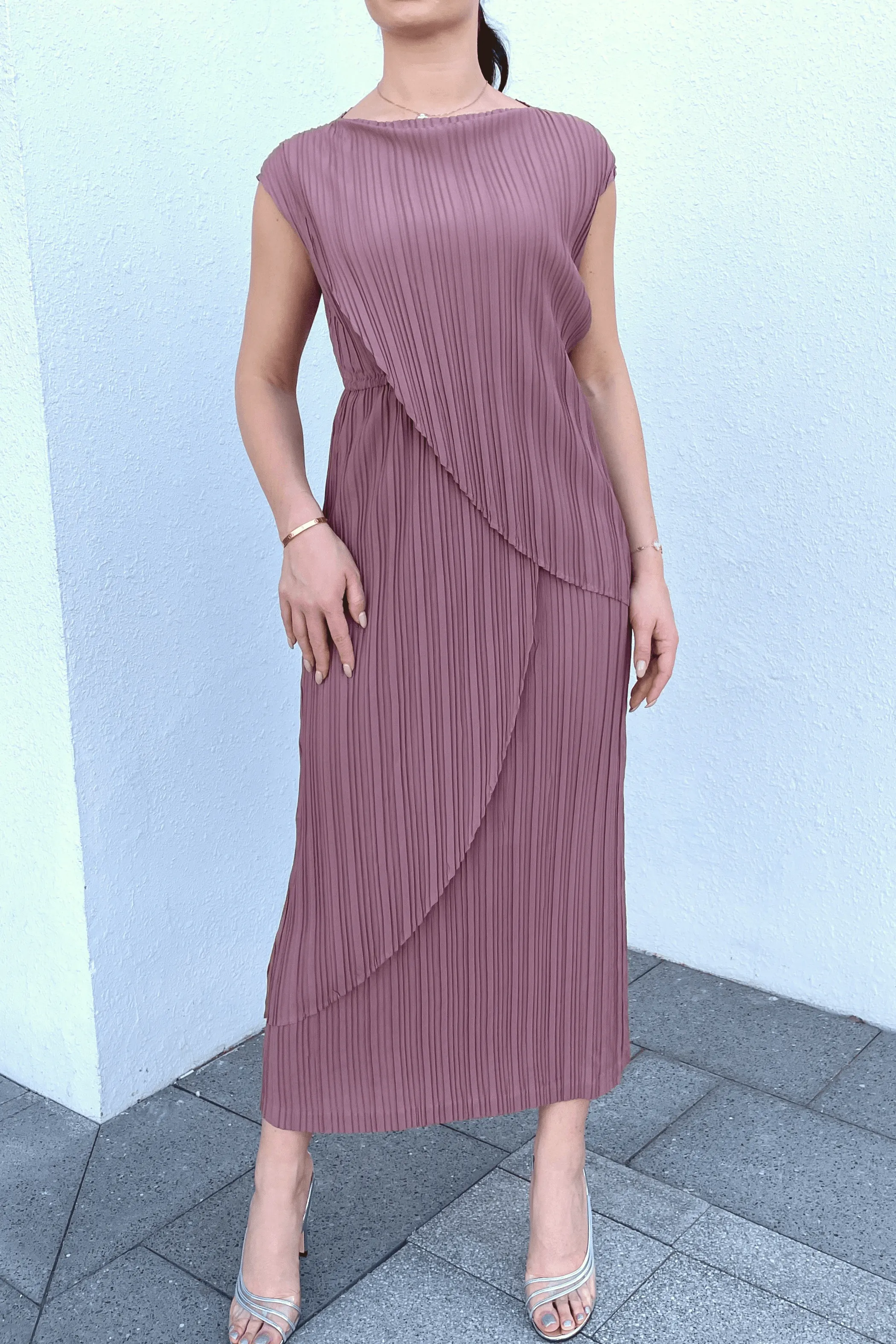 Amory Pleated Wrap Dress
