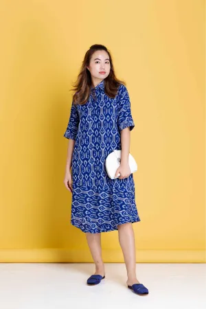 Amrita Freedom Blue & Grey  Shirt Dress