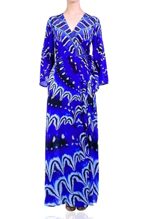 Annabella Blue Wrap Dress