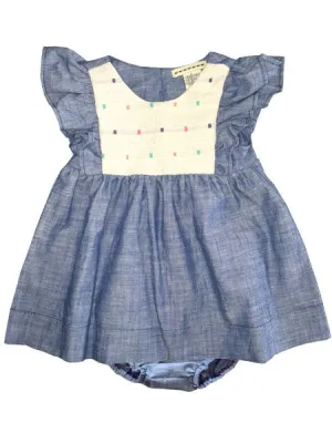 Anthem of the Ants Mia Ruffle Indigo Chambray Baby Girls Dress