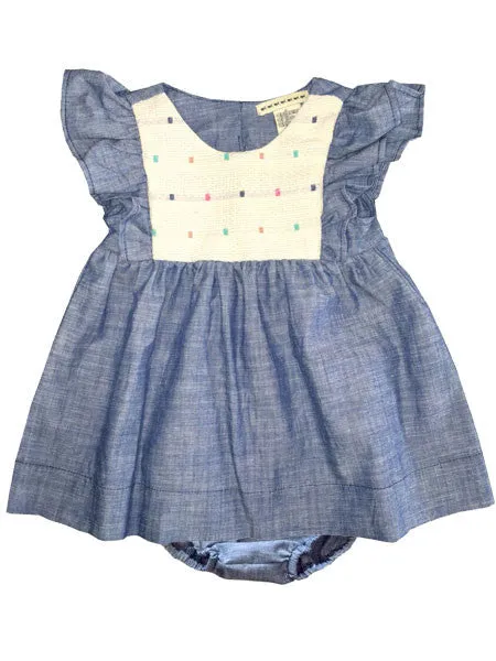 Anthem of the Ants Mia Ruffle Indigo Chambray Baby Girls Dress