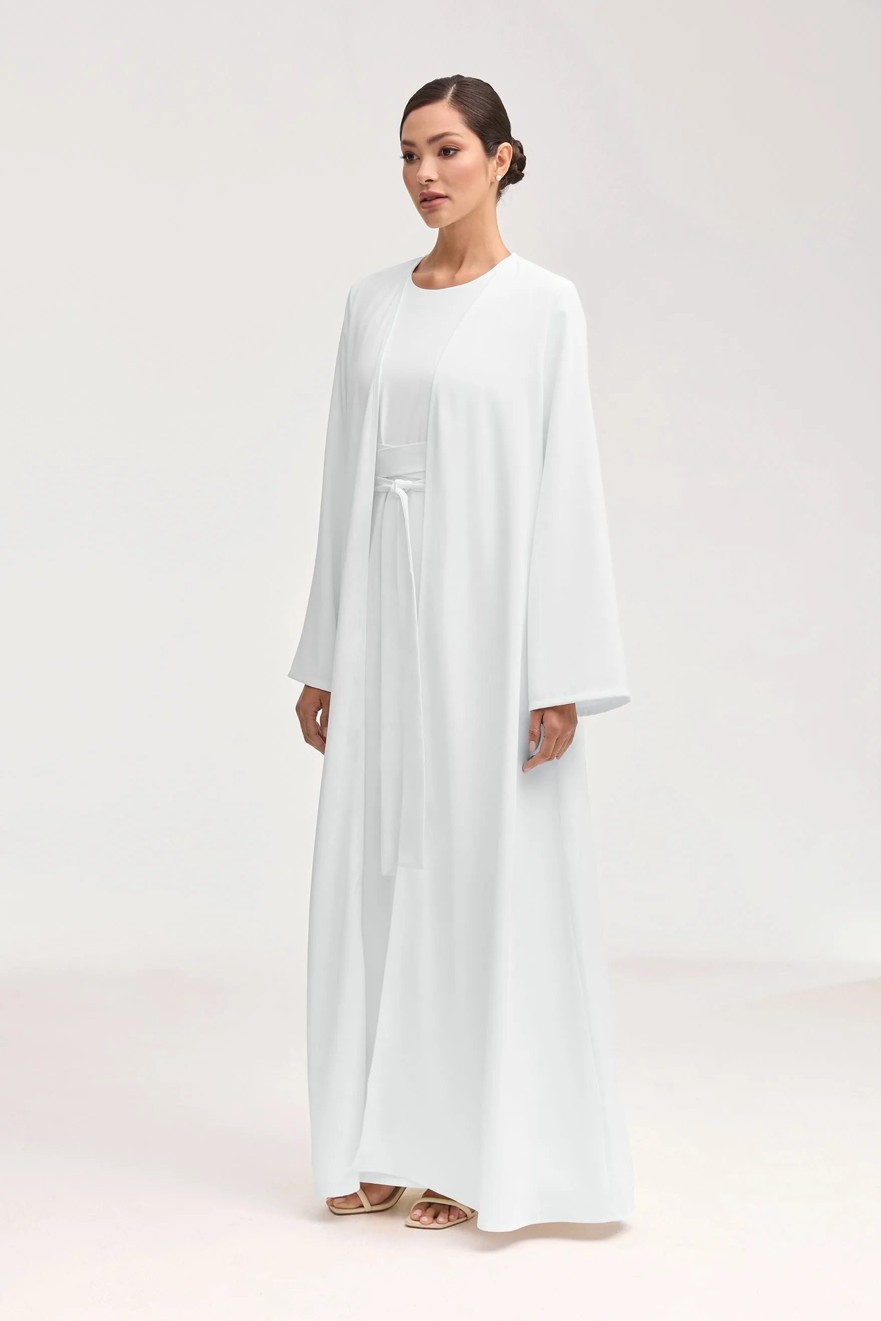 Asalah Open Abaya - White