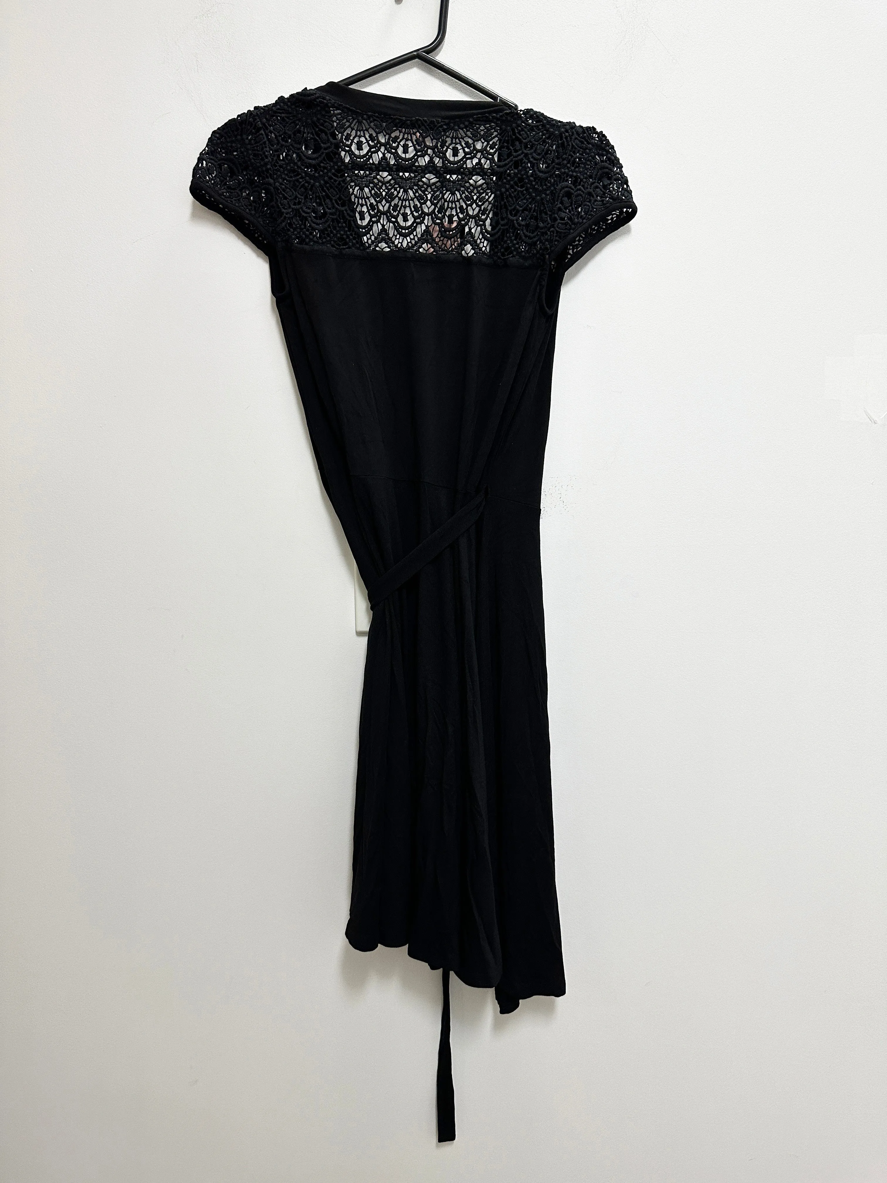 Ashleen Black Wrap Silhouette Dress