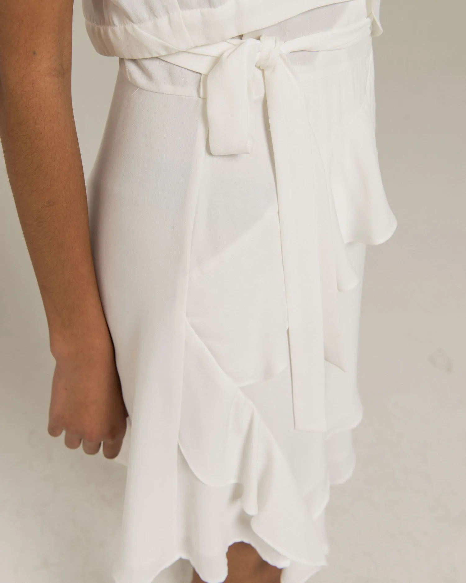 ASYMMETRIC DRESS WITH ROUCHES