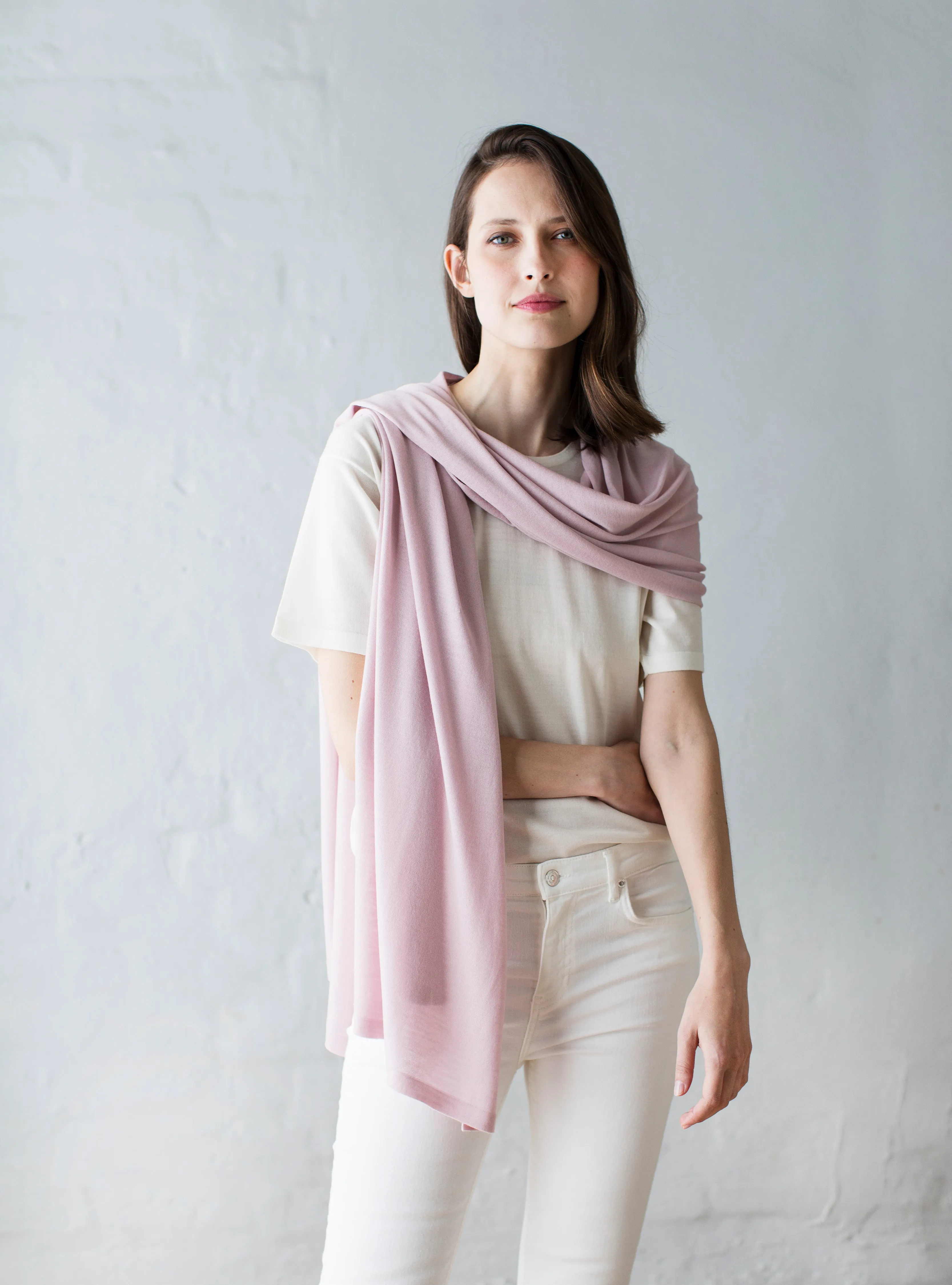 Australian Superfine Merino Wrap - Blush