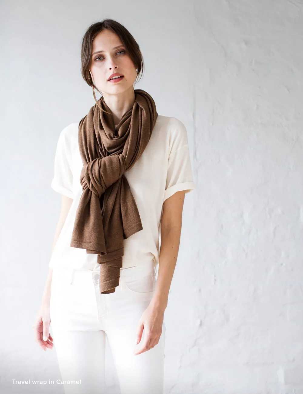 Australian Superfine Merino Wrap - Caramel