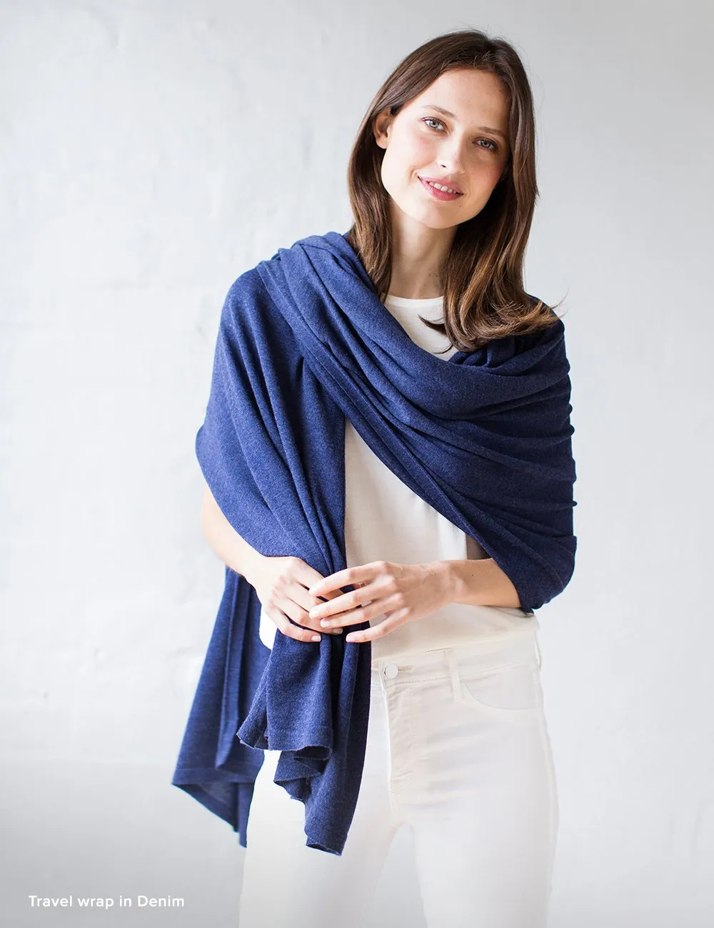 Australian Superfine Merino Wrap - Denim