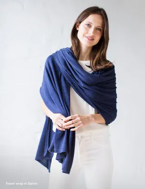 Australian Superfine Merino Wrap - Denim