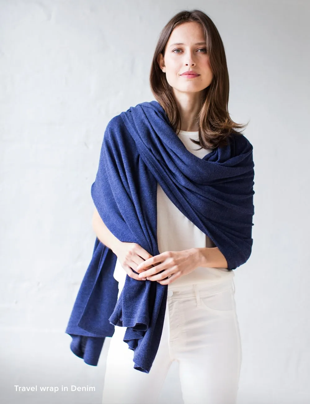 Australian Superfine Merino Wrap - Denim