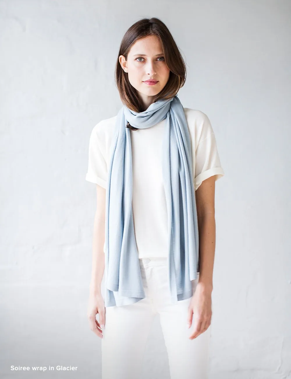 Australian Superfine Merino Wrap - Glacier