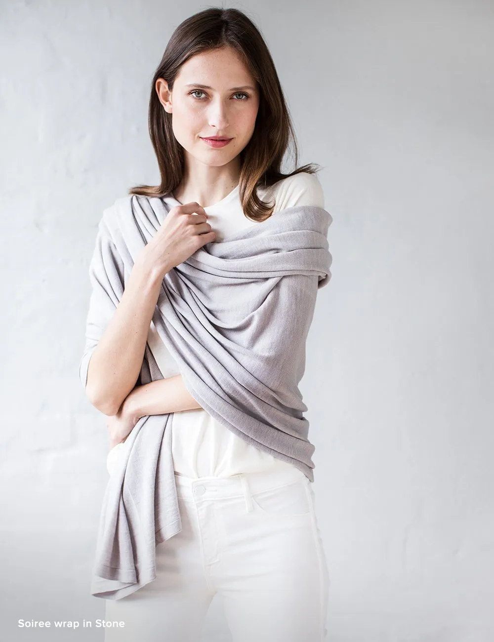 Australian Superfine Merino Wrap - Stone