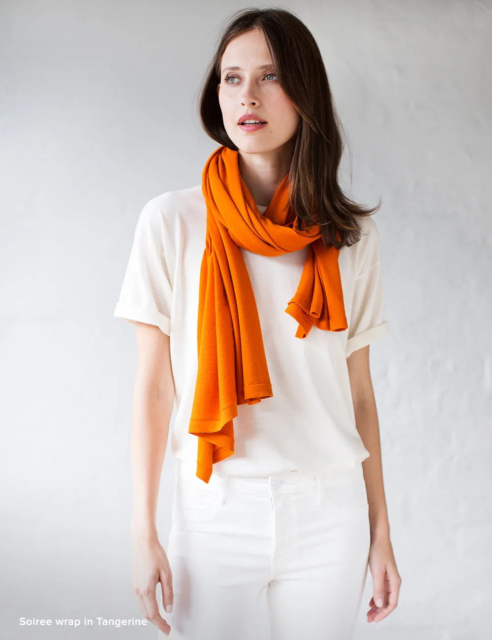 Australian Superfine Merino Wrap - Tangerine