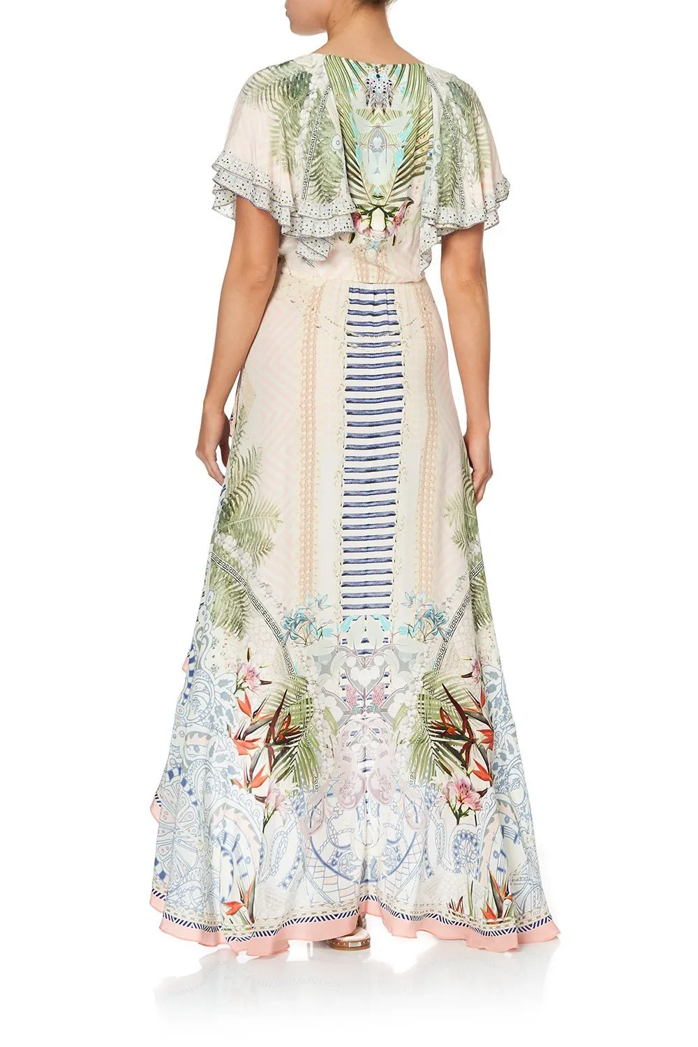 Beach Shack Frill Sleeve Long Dress